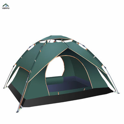 Hiking 3-4 Person Dome Pop Up Tents , Automatic Open Double Layer Tent With Porch