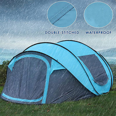 Waterproof Automatic Setup Easy Pop Up Tent , 2 Doors Instant Family Tents