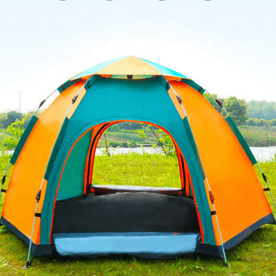 Waterproof Dome Automatic Opening Double Layer Camping Tent Anti UV 3 To 4 Person