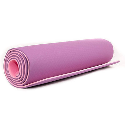 3D Stereo Double Color TPE Yoga Mat 6mm Purple Finely Carved Waterproof Pattern