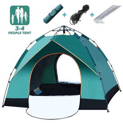 Outdoor Single Layer 2 3 Person Camping Tent Anti UV Deep Green Color