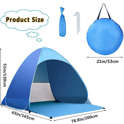 Portable Cabana Beach Sunscreen Tent Anti UV 4 Person 200x165x130CM