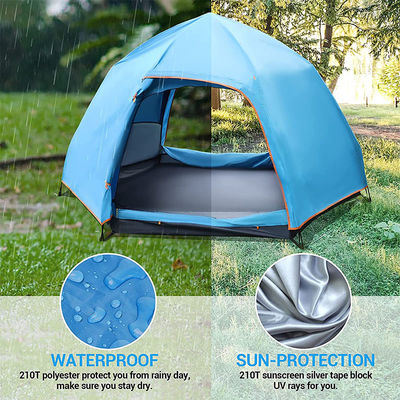 YEFFO 3-4 Person Waterproof Pop Up Camping Tent Straight Bracing Outdoor