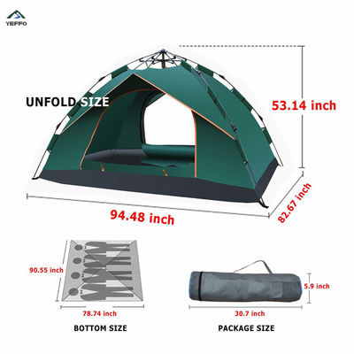 UV Protection Instant Portable Dome Tent For 3-4 Person Camping