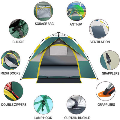 Automatic Waterproof Camping Pop Up Tent 3-4 Person Easy Set Up For Family