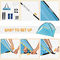 Polyester Silver Coated Beach Sunscreen Tent Rainproof Outdoor 3-4 People