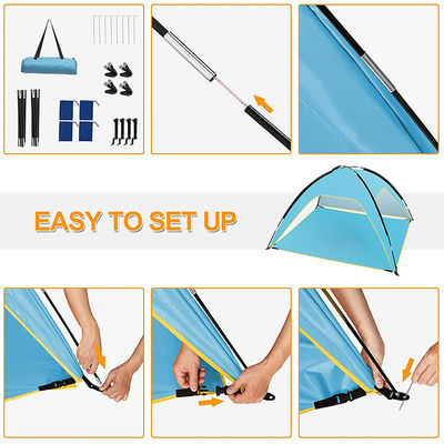 Polyester Silver Coated Beach Sunscreen Tent Rainproof Outdoor 3-4 People