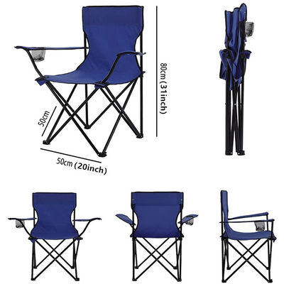 50x50x80cm Foldable Backpack Beach Chair Steel Pipe Oxford Cloth With Armrest