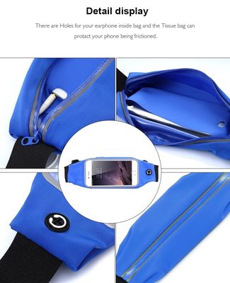 No Bounce Sport Waist Bag 25x10cm Large Pocket Waterproof