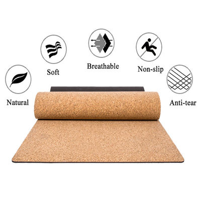 183x68x5mm Cork TPE Yoga Mat Eco Friendly Anti Slip Wear Resistant