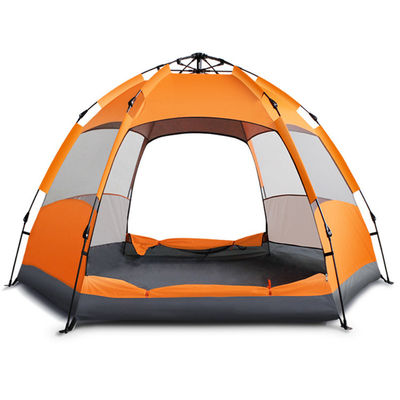 Double Decker Hexagon Camping Tent 5-6 Person Waterproof Windproof Tent