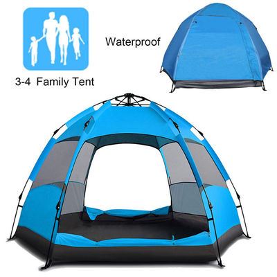 Double Decker Hexagon Camping Tent 5-6 Person Waterproof Windproof Tent