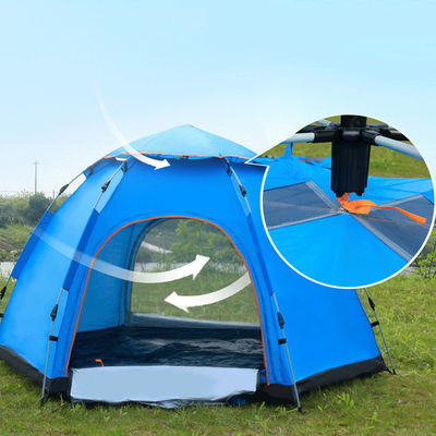 Lightweight 170T Polyester Camping Pop Up Tent Fibreglass Folding Camping Tent