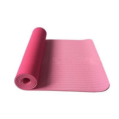 3D Stereo Double Color TPE Yoga Mat 6mm Purple Finely Carved Waterproof Pattern