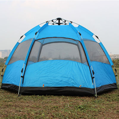 210T PU Cloth Beach Waterproof Family Camping Tent Hexagon For 5-6 Person