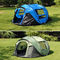 Ventilated 190T Polyester Easy Open Beach Tent 5-8 Person Instant Set Up Tents For Camping