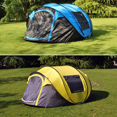 Ventilated 190T Polyester Easy Open Beach Tent 5-8 Person Instant Set Up Tents For Camping