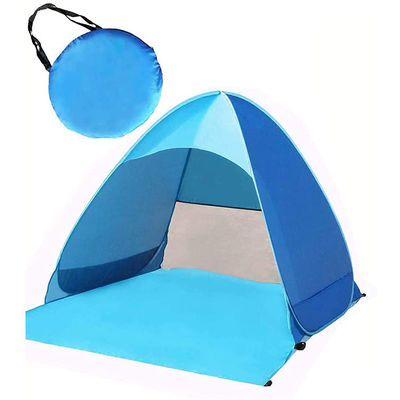 Dustproof 2-3 Person Lightweight Beach Sun Shade Foldable Diagonal Bracing Type