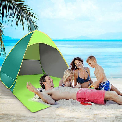 Dustproof 2-3 Person Lightweight Beach Sun Shade Foldable Diagonal Bracing Type