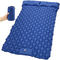 Dark Blue Double Camping Inflatable Sleeping Pad Foot Press TPU Coating