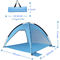 Waterproof Oxford Easy Up Sun Shelter 1.5kg 83x83x51inches For Picnics