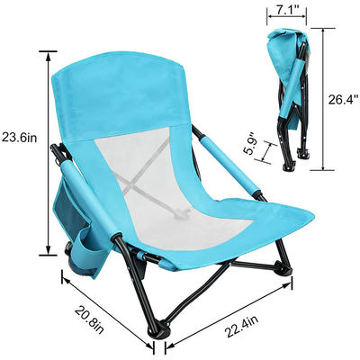 Ultralight Steel pipe Beach Camping Folding Chair With Cup Holder Carry Bag