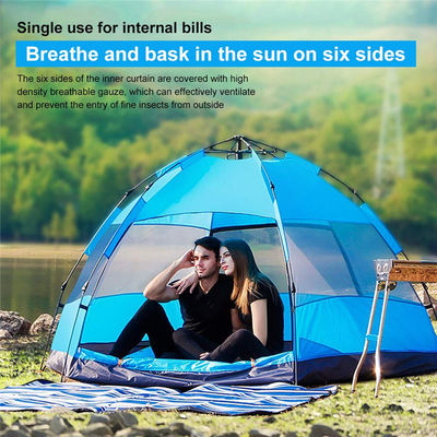 YEFFO 3-4 Person Waterproof Pop Up Camping Tent Straight Bracing Outdoor